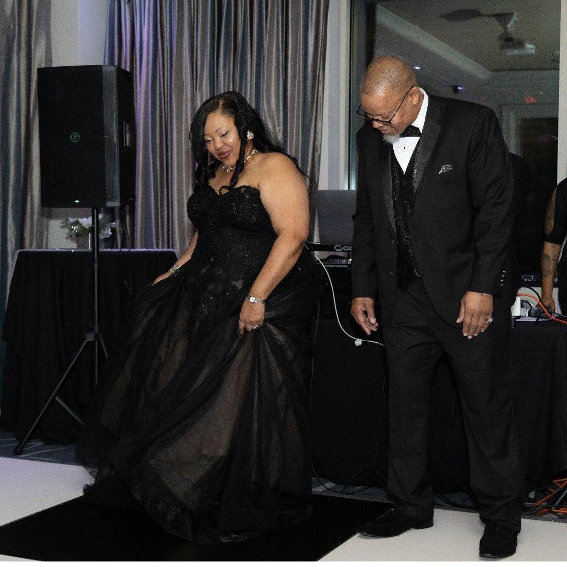 The Bride & Groom enter the party