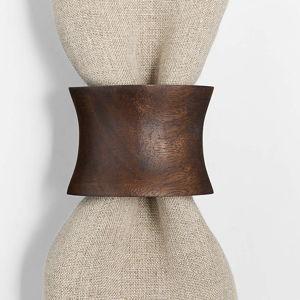 Maderia Acacia in a Walnut Finish Napkin Ring | Crate & Barrel