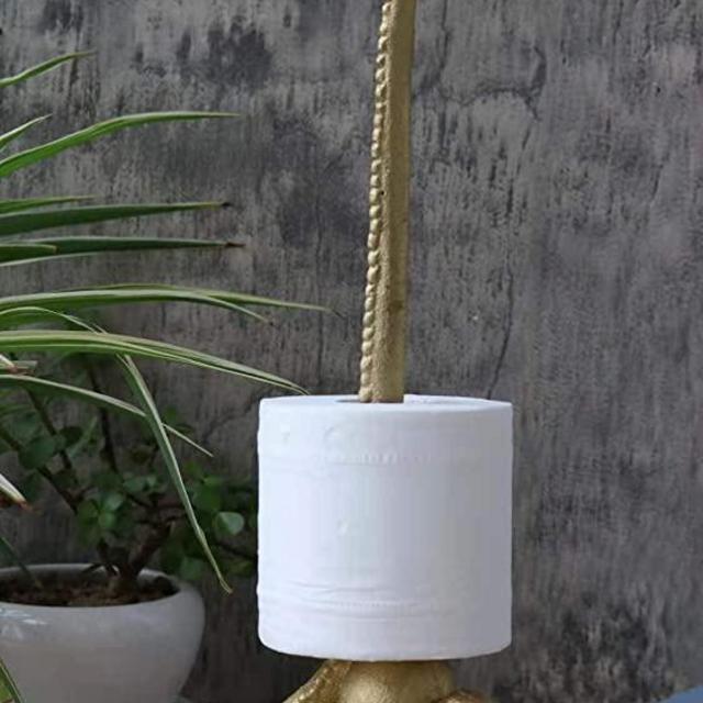 Gold Octopus Toilet Paper Holder | Rustic Towel Holder | Octopus Decor That’s a Unique Toilet Paper Roll Holder or for The Countertop by WallCharmers