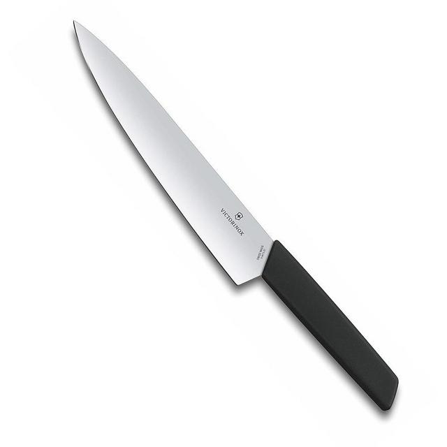 Victorinox Swiss Modern Chef's Knife - Kitchen Knife for Cutting Meat, Fruit & Vegetables - Premium Kitchen Accessories - Black Handle, 8.5"
