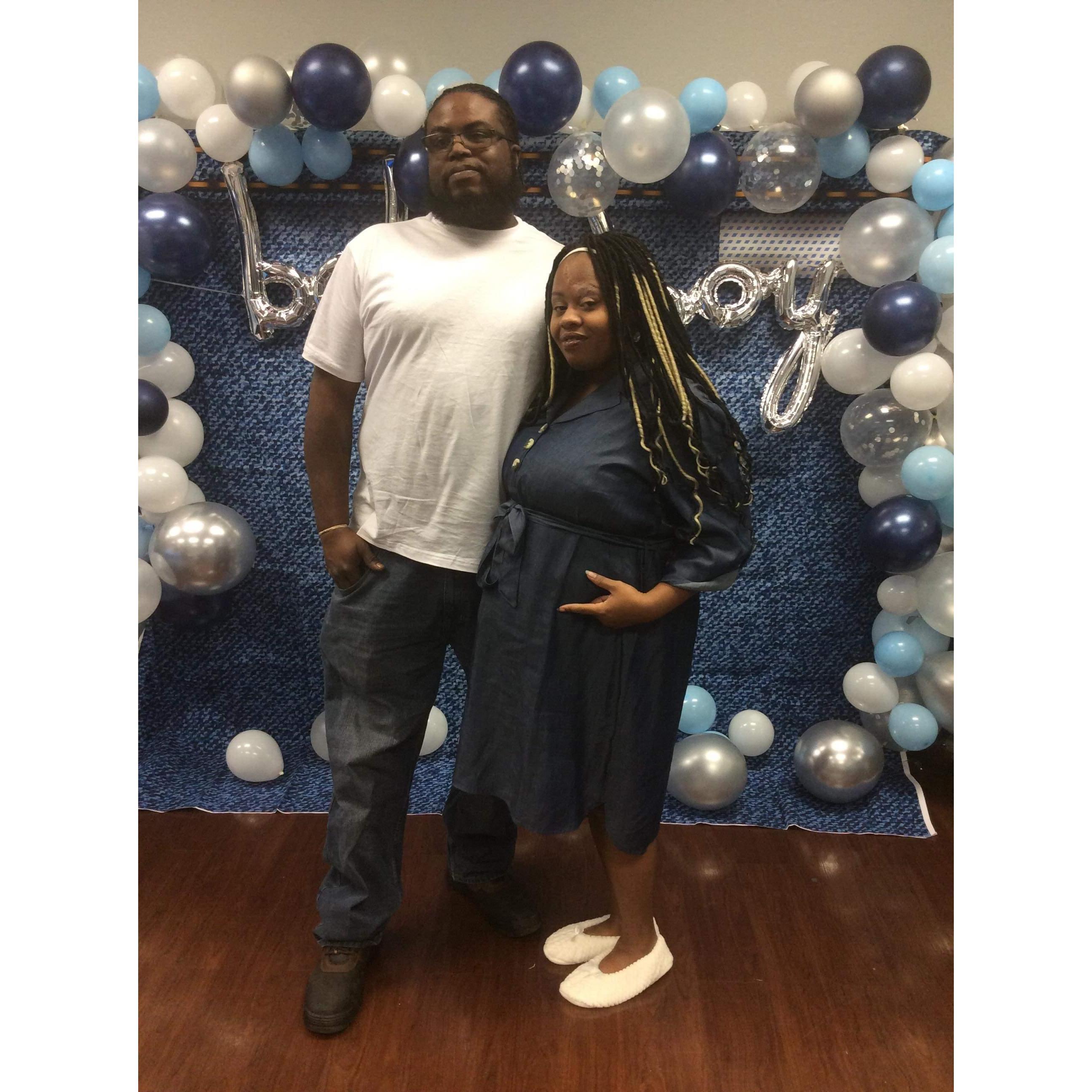 On this picture we're about to Welcome our last child into the world. He finally go his Son!
