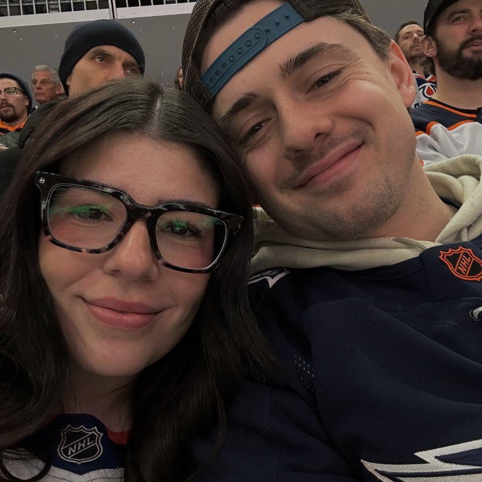 we went to edmonton for an oilers game in february 2025, kait didn't know it at the time, but justin bought her ring on this trip