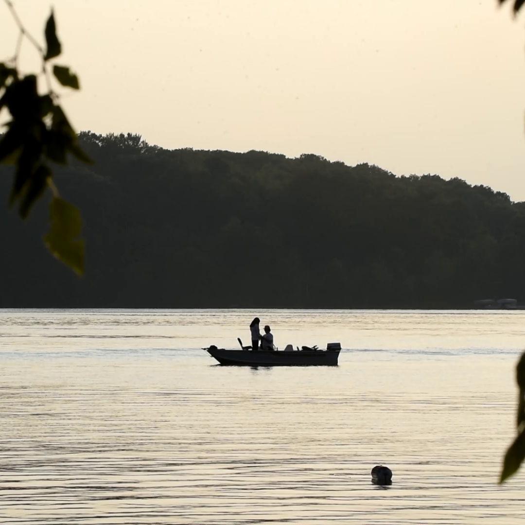 The moment Mike proposed on the fishing boat on Big White Fish lake! He hid a camera outside to capture this very special moment for us. :)