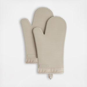 Kitchen Aid Ribbed Soft Silicone Oven Mitts Set of 2