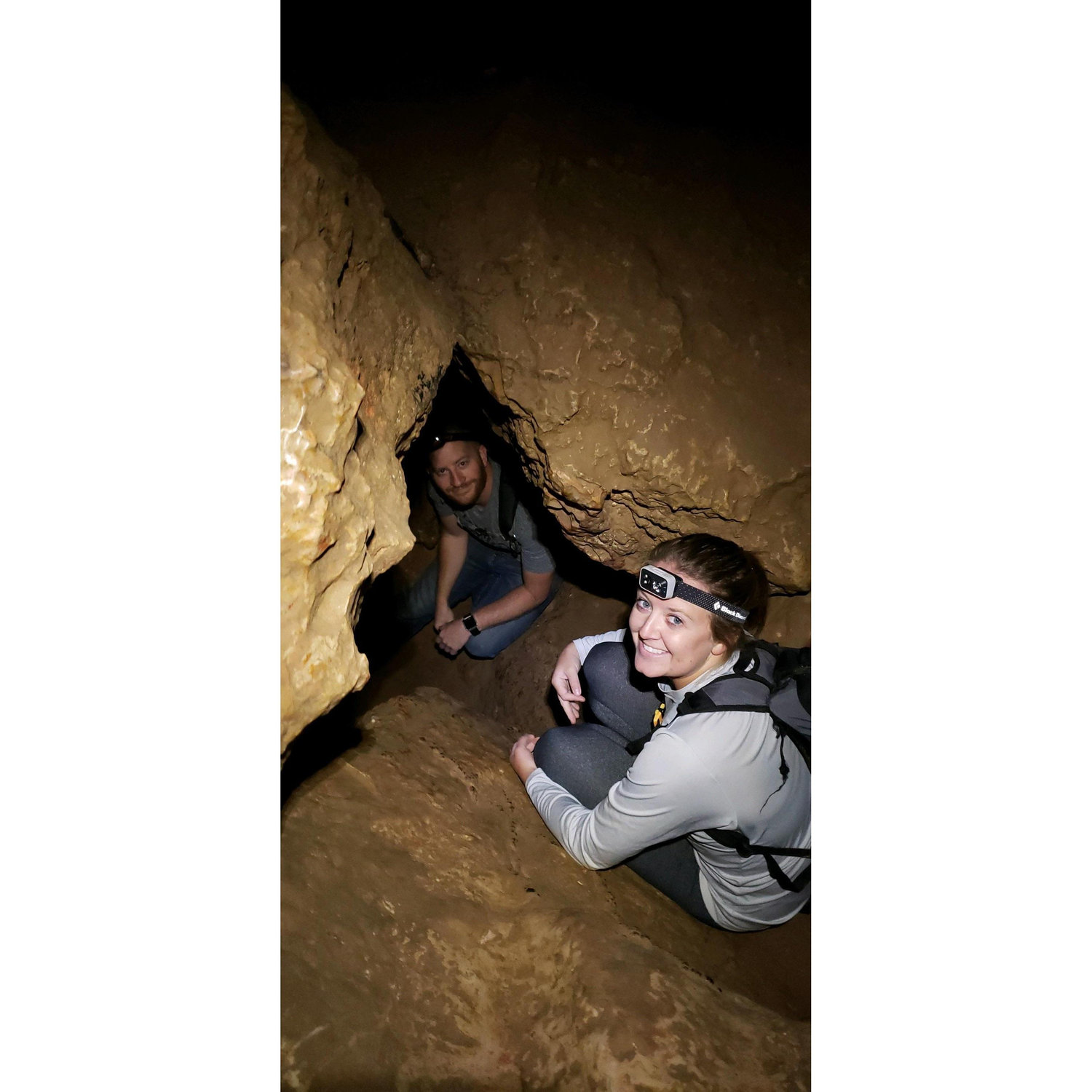 Jon took Ashleigh and her friend and roommate, Renee, spelunking I. The Tongue River caves. A terrifying and exhilarating experience.