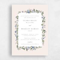Blue Wedding Invitation - Florentina Portrait
