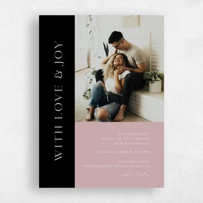 Grayed Mauve, Pink Wedding Invitation - Taos Photo