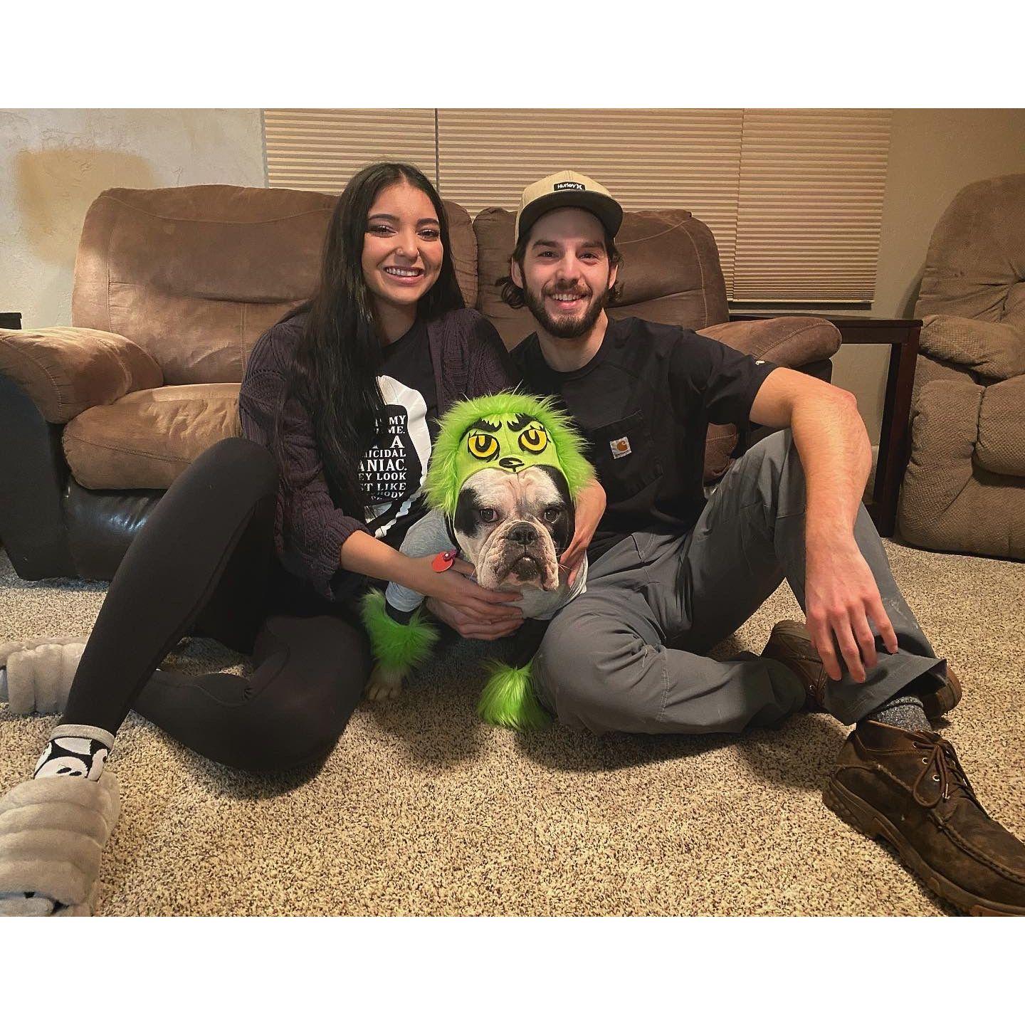 Willow on Halloween as the Grinch
