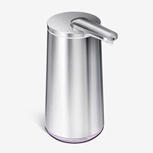 simplehuman 10 oz. Touch-Free Foam Sensor Pump Mandarin Orange Refillable Cartridge, Brushed Stainless Steel Soap Dispenser