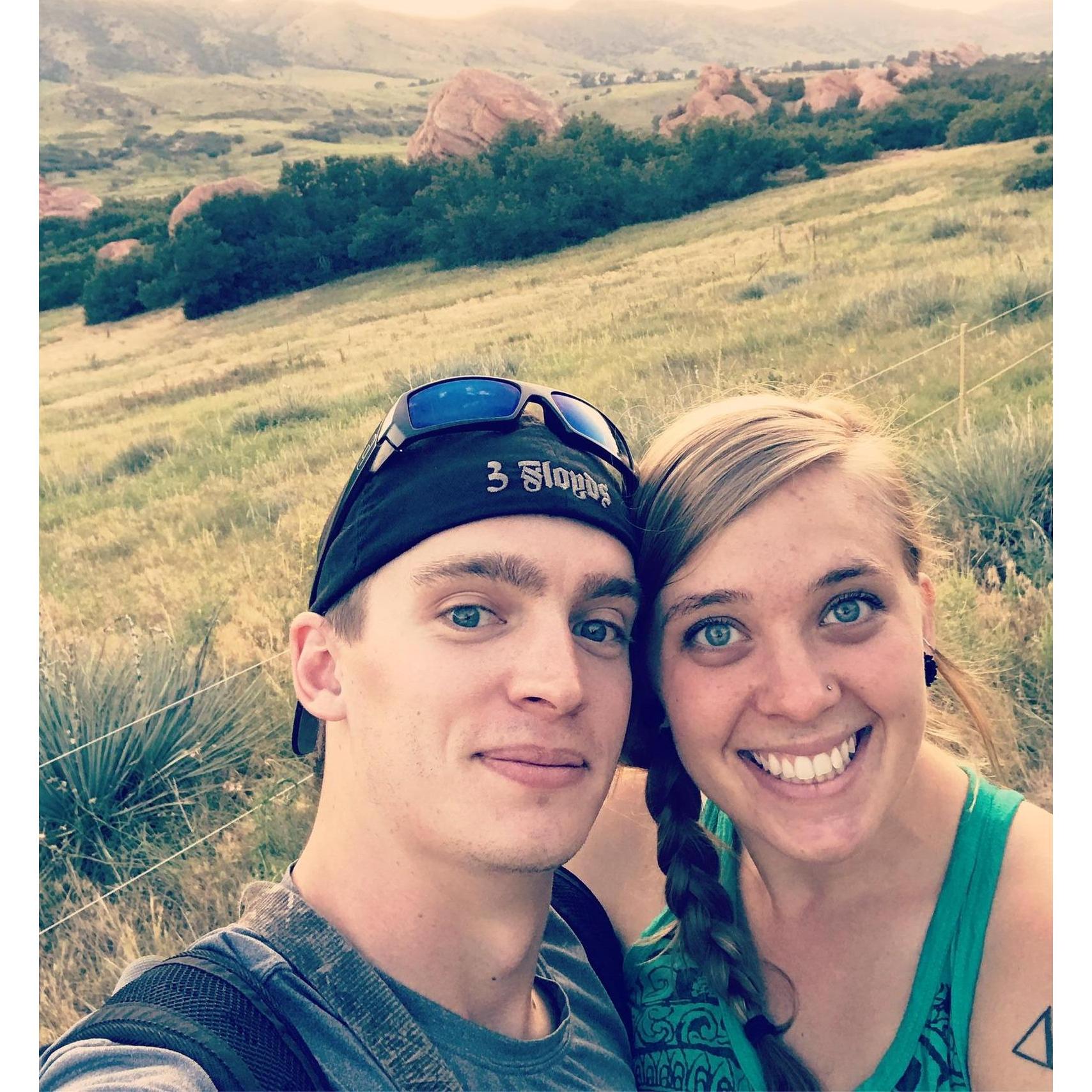 Brian swung Melanie around and snapped the very first picture of them on this hike.