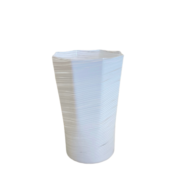 White Octagonal Tall Glass