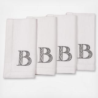 Rustic Monogram Napkin, Set of 4