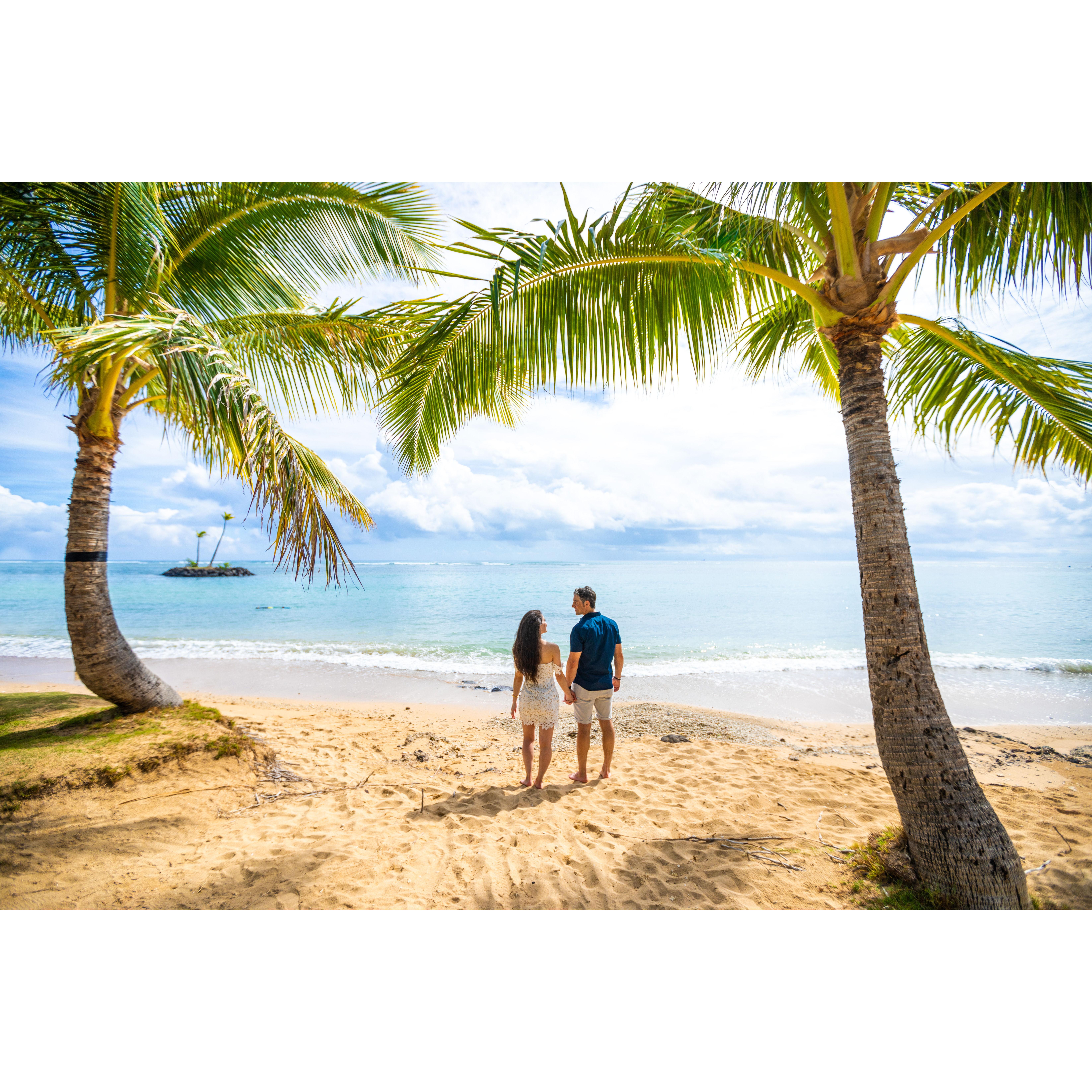 Proposal at Kahaluu Beach on O'ahu, Hawaii