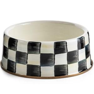 Courtly Check Large Pet Dish in Black
