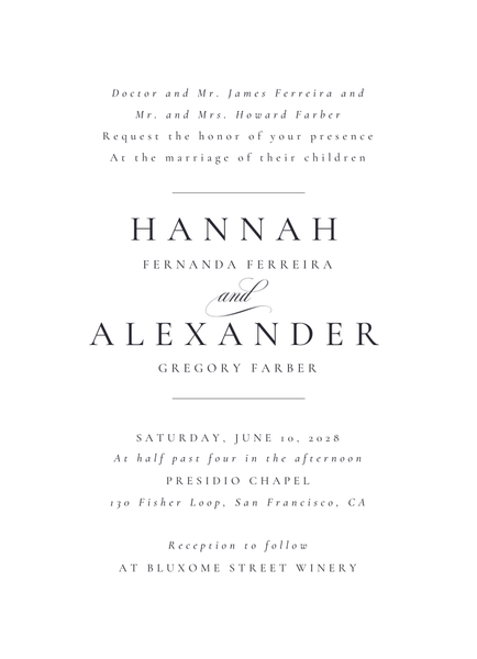 Sloan Portrait | White | Zola Wedding Invitations