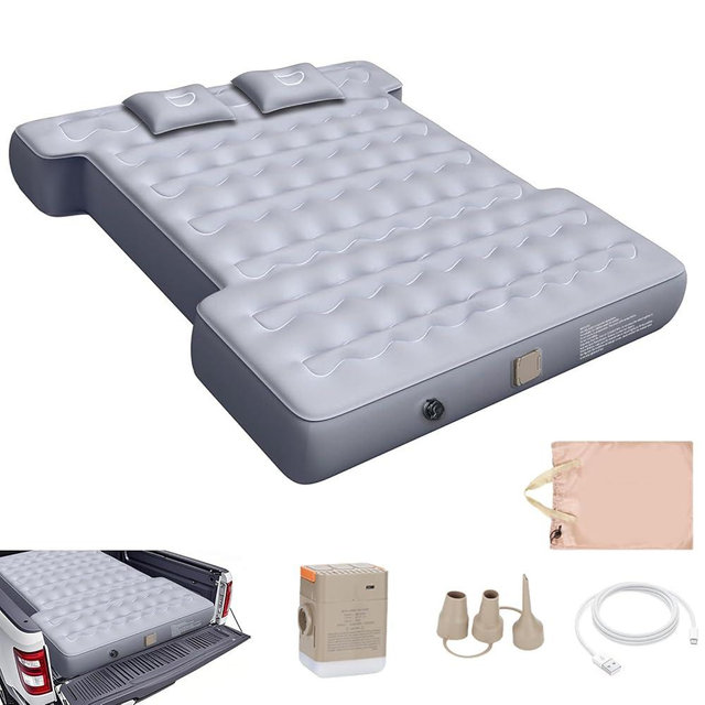 VINBYEE Customized for Ram Truck Bed Mattress 6.4Ft, Self-Inflating Portable Pickup Air Mattress, Ram Truck Camping Mattress with Cordless Air Pump, Ram 1500 2500 3500 Accessories 2025-2018