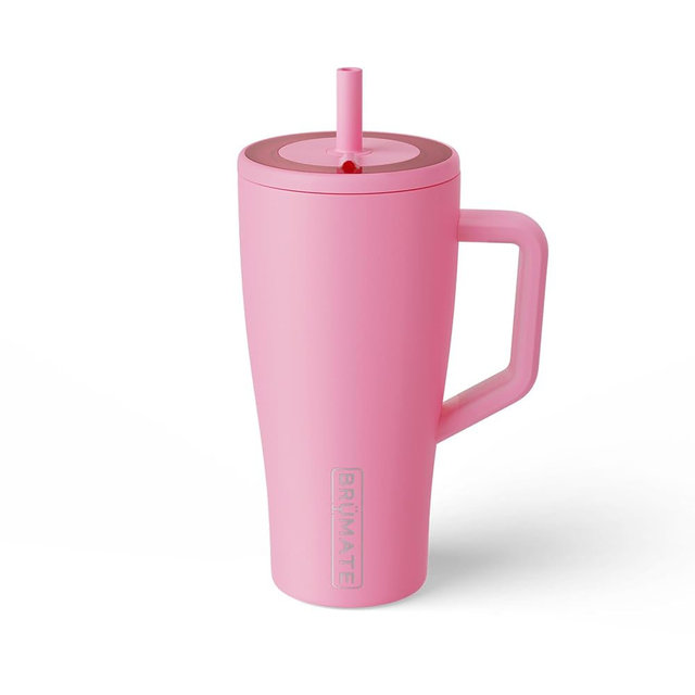 BrüMate Era 30 oz Tumbler with Handle & Straw | 100% Leakproof Insulated Water Bottle Tumbler with Lid & Flexible SoftSip Straw | Made of Stainless Steel | Cup Holder Friendly | 30oz (Primrose)