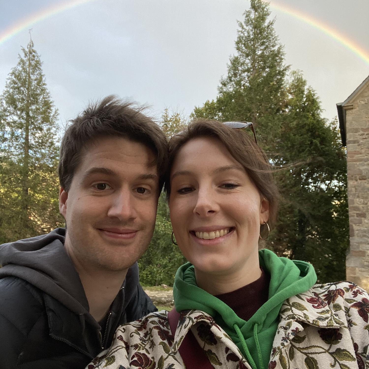 Young couple in Luxembourg's oldest town Echternach
