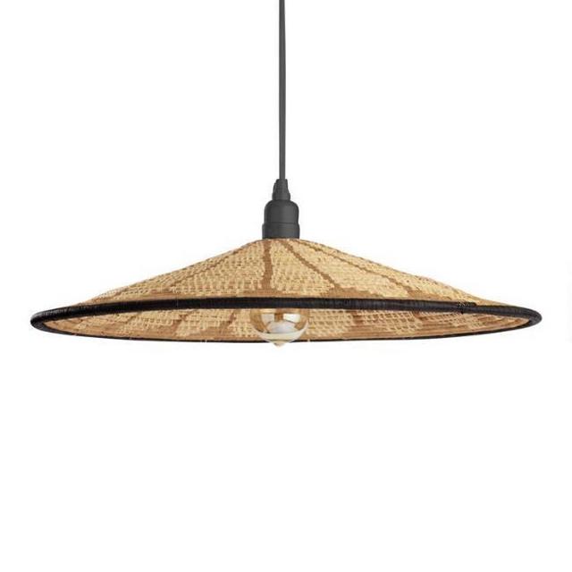Large All Across Africa Natural Fiber Disc Pendant Shade