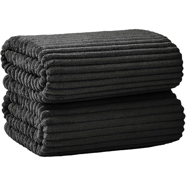 NALIVO Oversized Bath Sheets 40x80 Inches Extra Large Bath Towels for Adults Super Soft Quick Dry Highly Absobent Microfiber Shower Towels for Bathroom, Pool, Gym, Yoga Towel (Black, 2Piece)